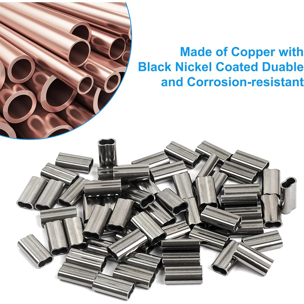 Manguitos Crimp Cobre Doble Barrel para leader alambre - imagen 4