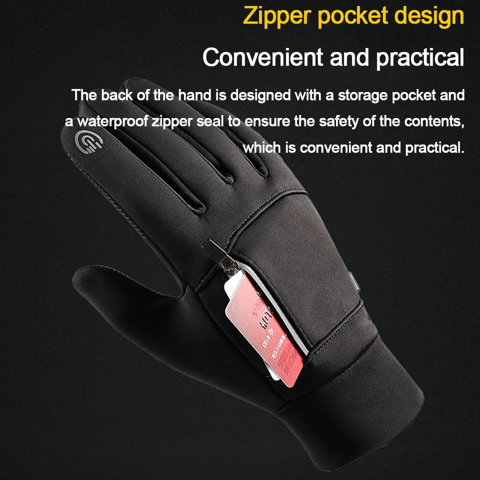 WALK FISH-guantes de pesca para hombre y mujer, deportes al aire libre, pantalla táctil impermeable, mantiene el calor, añadir forro polar grueso, para montar en bicicleta y esquiar - imagen 5