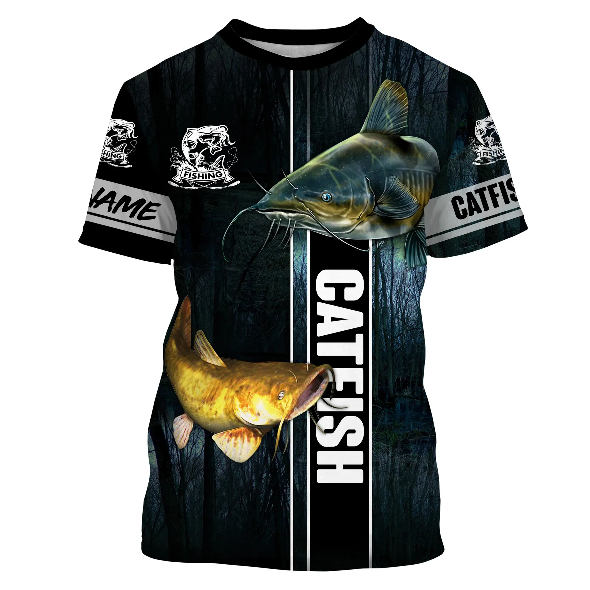 Peces de gato pesca peces de agua dulce personalizar nombre 3D completamente impreso camiseta para hombre estilo fresco de verano camiseta Casual Unisex TX272 - imagen 4