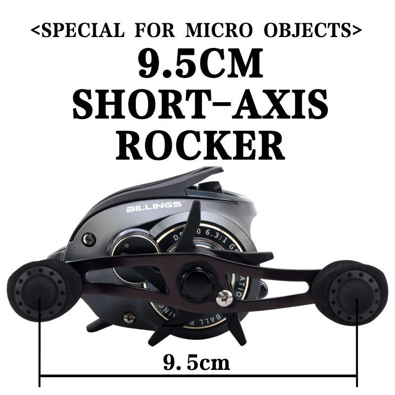 Carrete de Baitcasting BILLINGS serie DS, relación de engranaje 6,3: 1 7 + 1BB, arrastre máximo de 18LB, carrete poco profundo, para agua dulce y salada - imagen 3