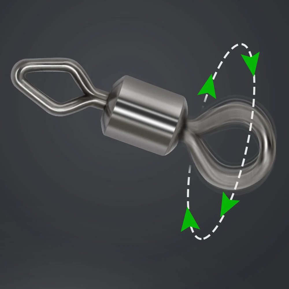 TIANNSII-accesorios de pesca de 50/100 piezas, eslabones lisos redondos y con forma de diamante para anzuelos, señuelos, artículos de pesca - imagen 4