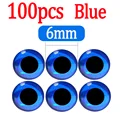 100pcs Blue 6mm