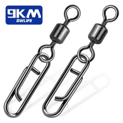 Giratorio de pesca con clip rápido inoxidable para agua salada