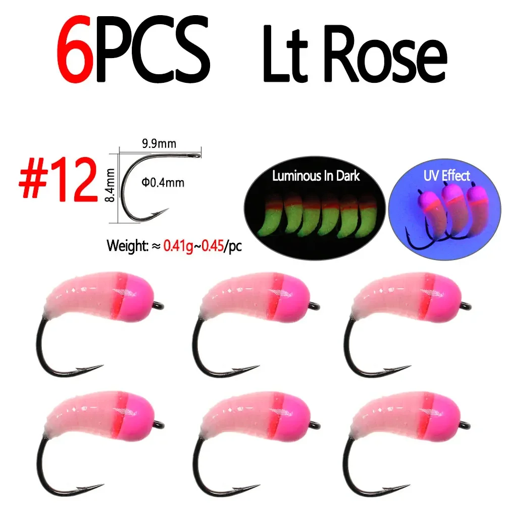 6pcs Lt Rose Size 12