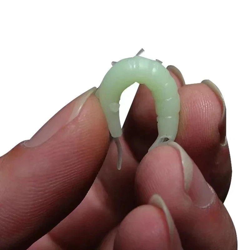 50 Uds. Cebo luminoso para pesca de camarones, señuelo suave, gusanos, camarones brillantes, Señuelos de pesca para lubina, tipo tipo de pez, 3,5 cm - imagen 5