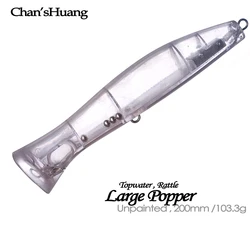 Chan's Huang Popper Natural Grande – Sonajero Topwater para Lubina