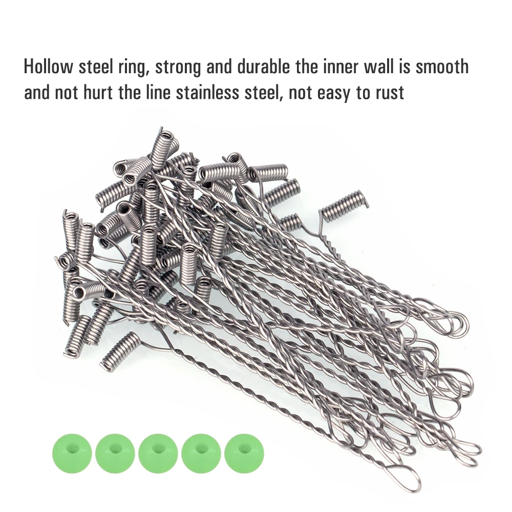 ICERIO 50 Uds forma de T de acero inoxidable Crappie Rig brazo rama equilibrio aparejos de pesca accesorios con cuenta luminosa - imagen 4