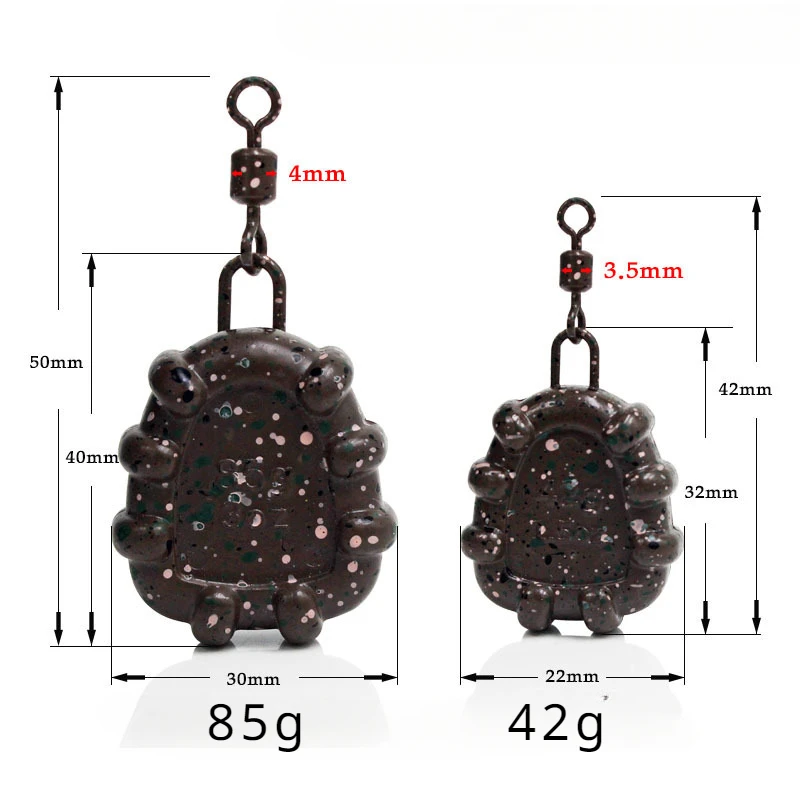 Colgante de plomo para carpa, colgante de plomo para pesca, anillo de fundición Flyde, hoja de sauce marrón, ocho anillos, colgante de plomo, accesorios de pesca - imagen 3