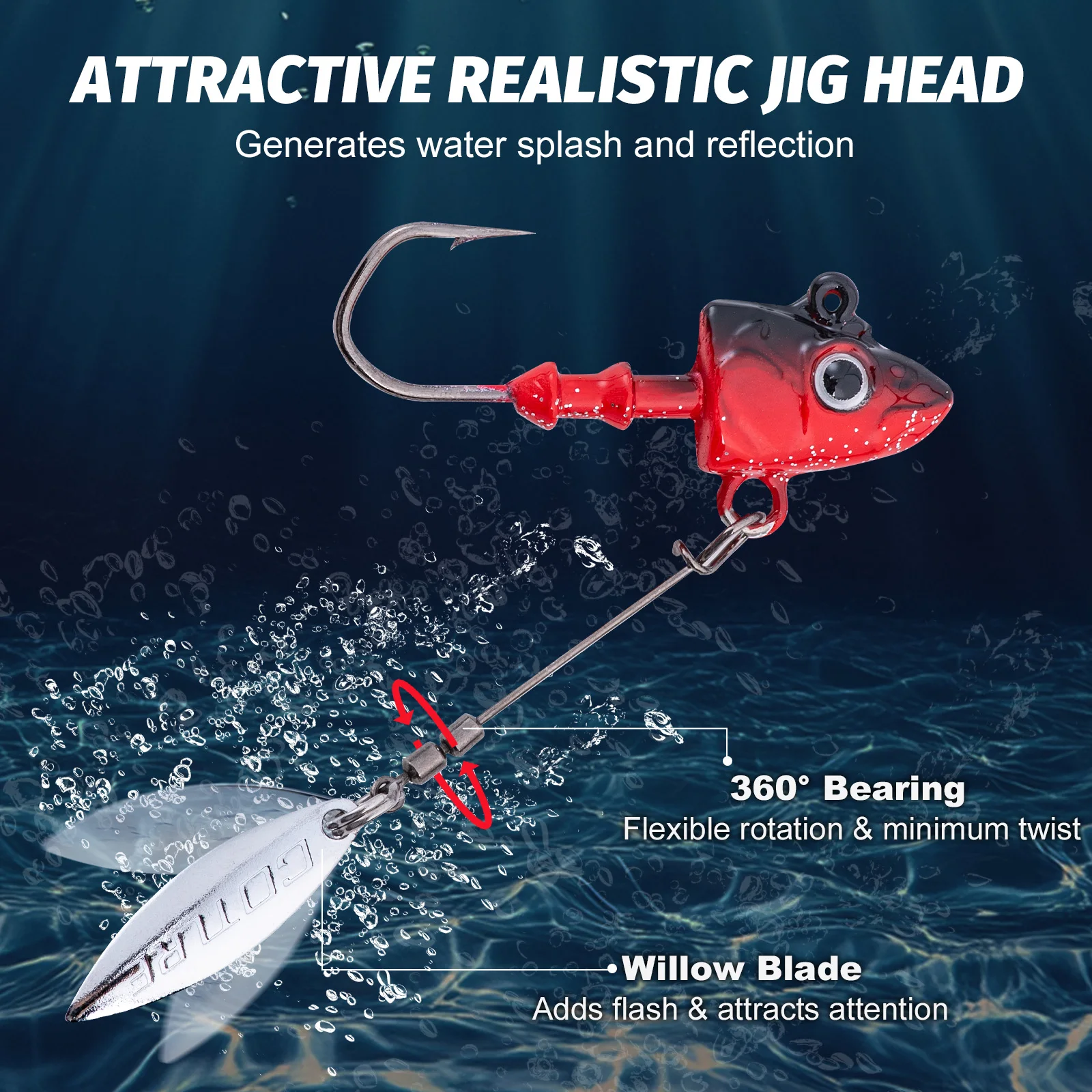 Goture nuevas Señuelos de Pesca oscilante giratorio Metal Vib vibración cebo de Pesca 7g-32g cebos duros artificiales Spinner cuchara señuelo Pesca - imagen 5