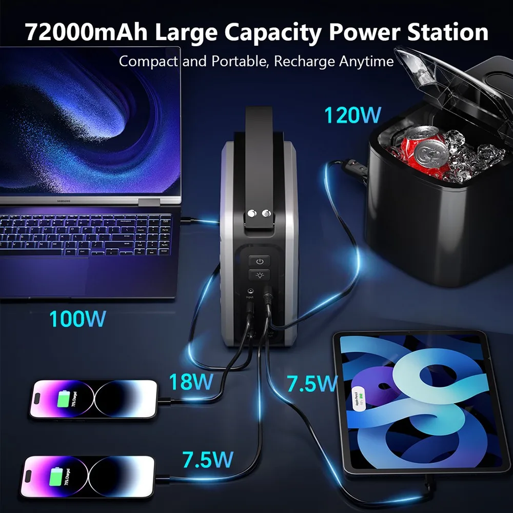 Estación de Energía Portátil 270Wh con USB-C PD para Camping - imagen 3