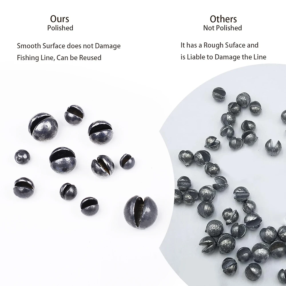 50 unids/caja accesorios de equipo de pesca de plomo para morder 0,5g-5g accesorios de pesca para morder de plomo abierto de varios tamaños colgante de plomo pesca en el mar - imagen 4