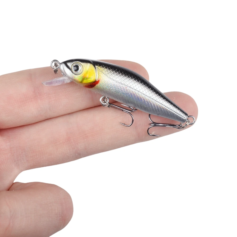 1 Uds señuelo de pesca Minnow 6cm 4,6g cebo Artificial duro flotante Crankbait Wobblers ojos 3D lubina Lucio carpa aparejos de pesca