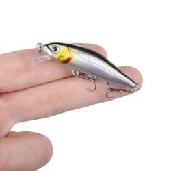 1 Uds señuelo de pesca Minnow 6cm 4,6g cebo Artificial duro flotante Crankbait Wobblers ojos 3D lubina Lucio carpa aparejos de pesca