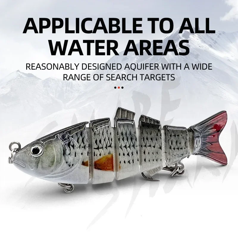 Señuelos de Pesca para lubina, cebos duros de hundimiento lento, conjunto de señuelos de trucha de agua salada, multiarticulado Swimbait, 5 unids/lote por caja - imagen 2