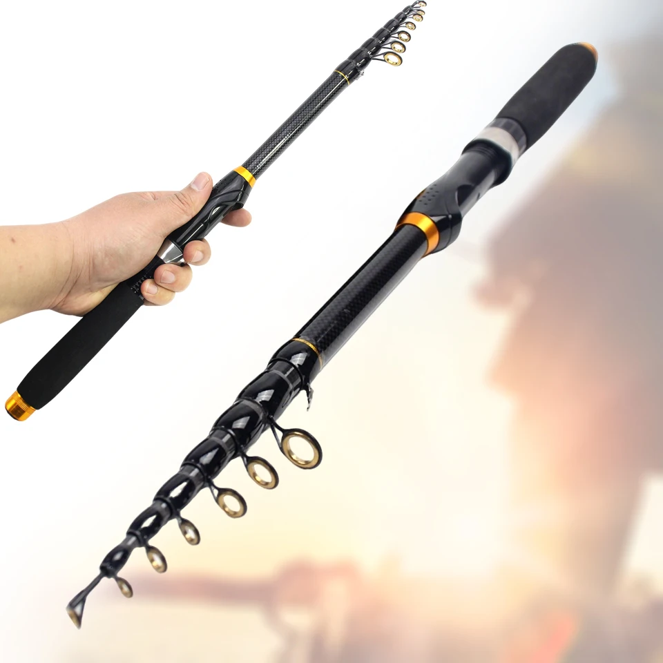 Caña de pescar telescópica de mar corta de tamaño de viaje. Compacto, portátil, fácil de usar y muy práctico. Un gran regalo de pesca en el mar. - imagen 3