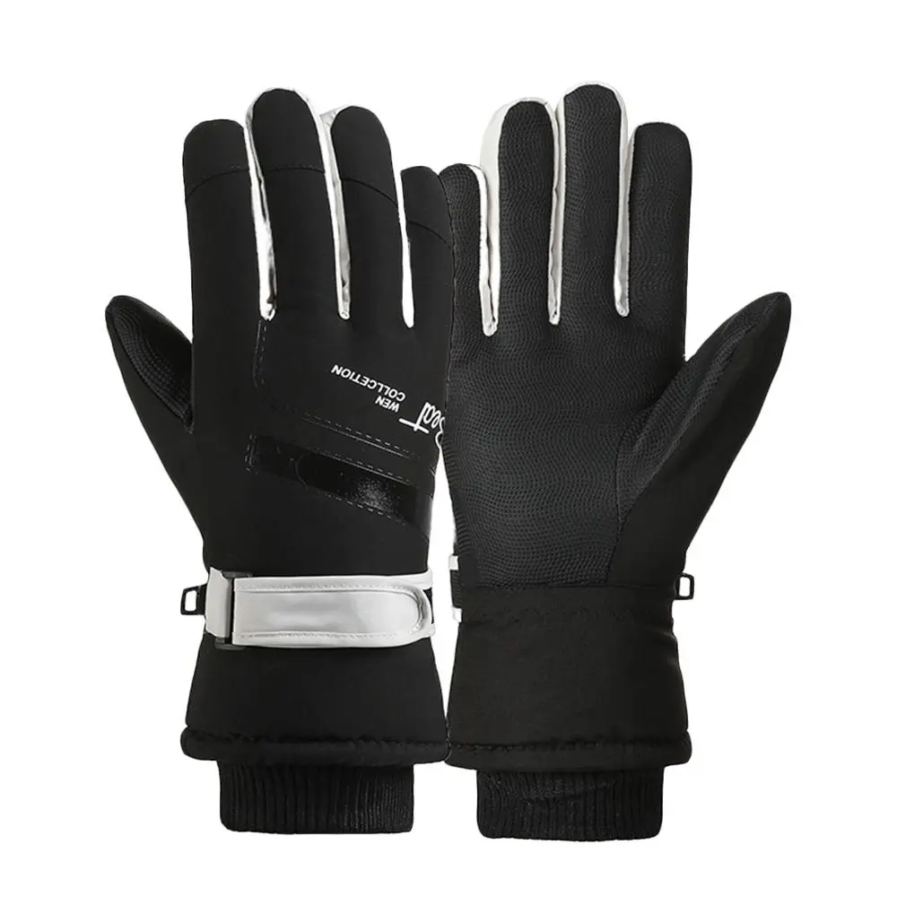 Guantes cálidos de invierno a la moda, forro térmico grueso, guantes de lana para Snowboard y esquí, manoplas deportivas antideslizantes con pantalla táctil para esquí - imagen 2