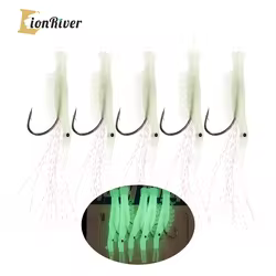 Lionriver Anzuelos Sabiki Rigs luminiscentes para camarón suave