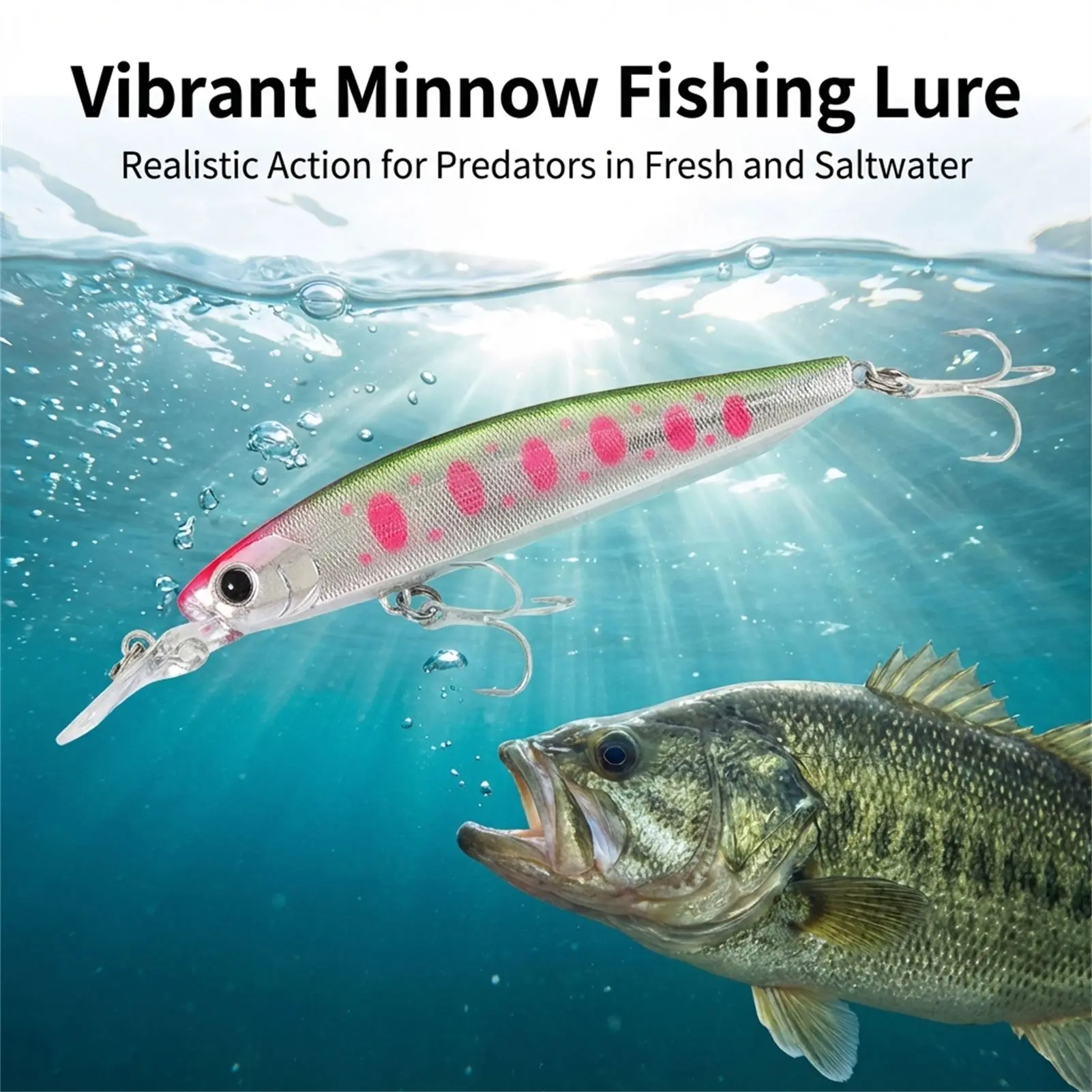 Señuelo artificial con ojos 3D para pesca agua dulce y salada