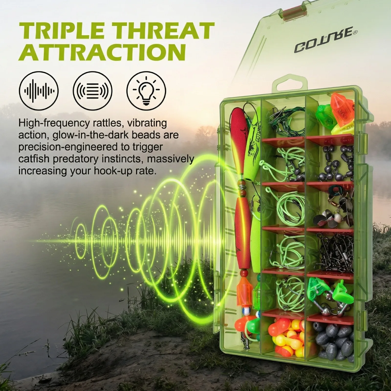 Goture kit de pesca portátil para bagre con flotadores y plomos - imagen 3