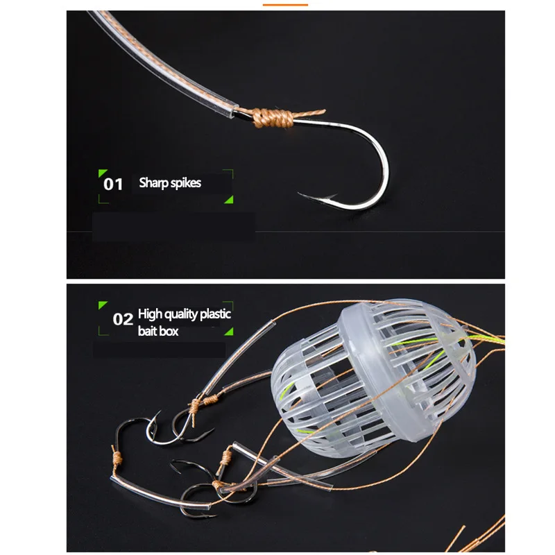 Kit de aparejos para carpa con jaula, cesta y alimentador - imagen 5