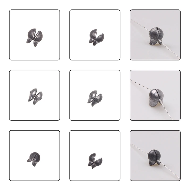 Juego de plomos de plomo de 250-0,3g para pesca de piezas, plomada de tiro dividido, peso de pesca de carpa, aparejo de bala de huevo ovalado sólido, 1,5 - imagen 5