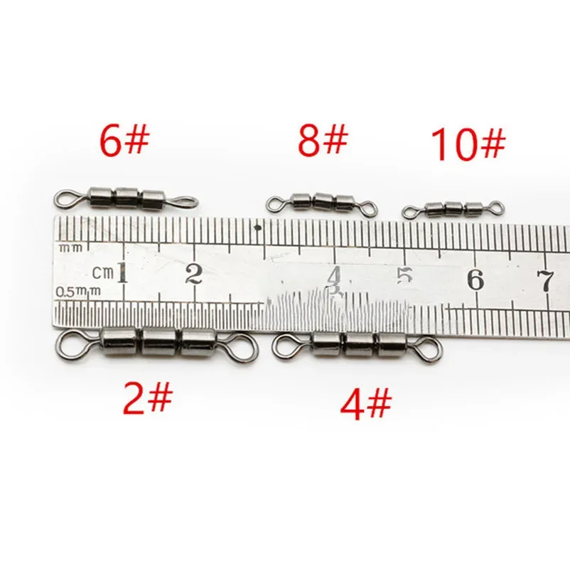 10 Uds rodamiento portátil seguro Pesca giratorios de acero inoxidable Triple resistente a la corrosión conexión rápida Pesca equipo de Pesca - imagen 5