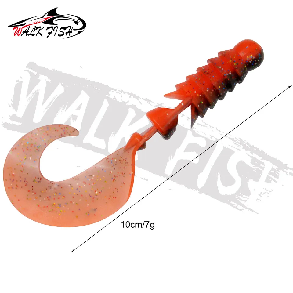 WALK FISH-señuelo de Pesca suave, 100mm, 7g, de PVC Artificial, para lubina - imagen 2