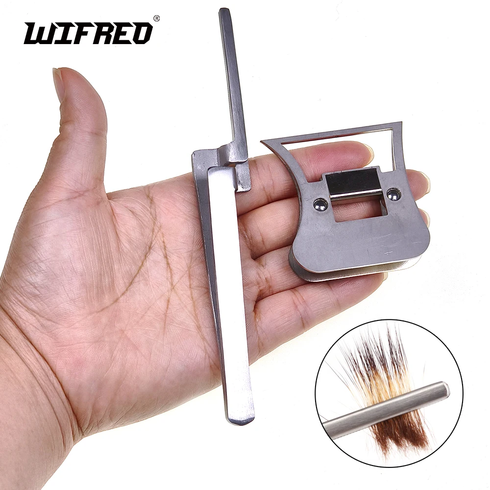 Wifreo-Clips de plumas de acero inoxidable, herramienta de atado de moscas CDC, herramientas de sujeción de fibra para doblaje de plumas, accesorios de pesca con mosca