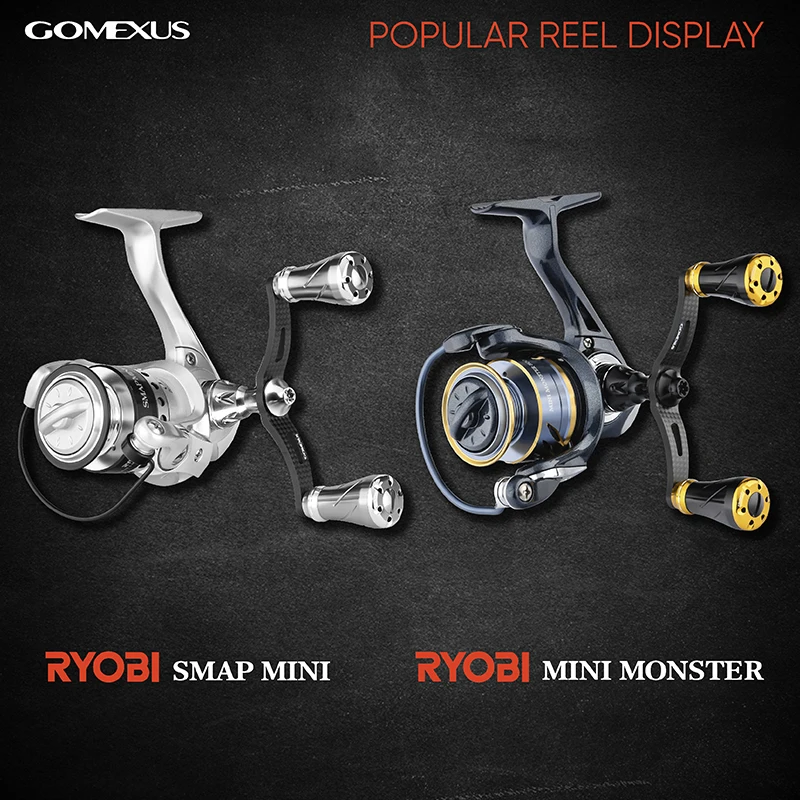 Gomexus Ryobi-Carretes de Pesca de carbono TORAY, carretes de Pesca Ultra Power, Mini Monster Ultra lite, mango de Pesca RB, 82mm - imagen 4