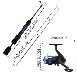 Kit pesca hielo carrete colorido con caña – Invierno