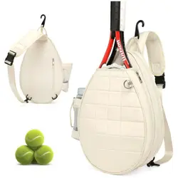 Bolsa cruzada para raqueta de tenis, gran capacidad con soporte para botella de agua, bandolera de tenis, Color puro, bolsa deportiva de belleza para Fitness