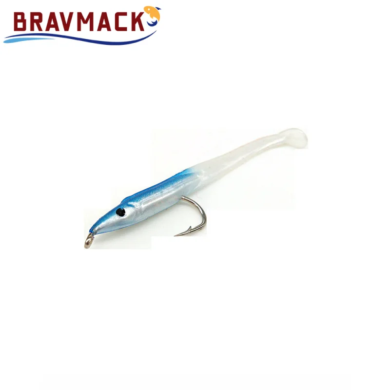 15 unids/lote cebo suave de pesca con anzuelo Anguila cachorro señuelo de lubina de silicona realista ojos 3D Jerkbaits Swimbaits accesorios de aparejos - imagen 5