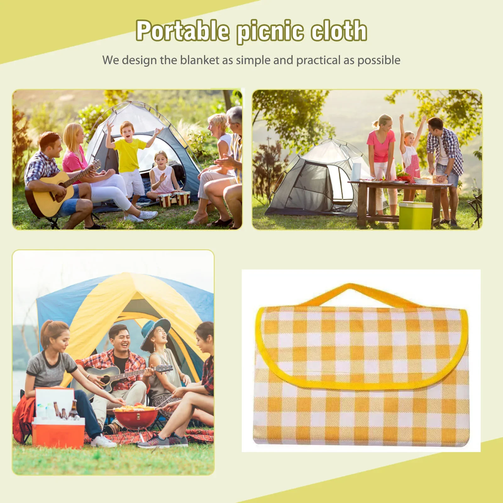 Esterilla portátil plegable para Picnic, almohadilla impermeable de tela Oxford para Picnic al aire libre, a prueba de humedad, gruesa y ligera para acampar y hacer senderismo - imagen 4