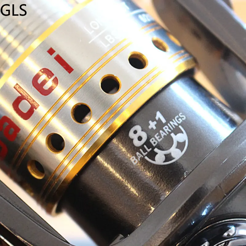 Carrete giratorio para carpa de agua dulce, 8 + 1BB, Ratio de engranaje 5,1: 1, carrete de Metal de alta velocidad para pesca de arrastre - imagen 4