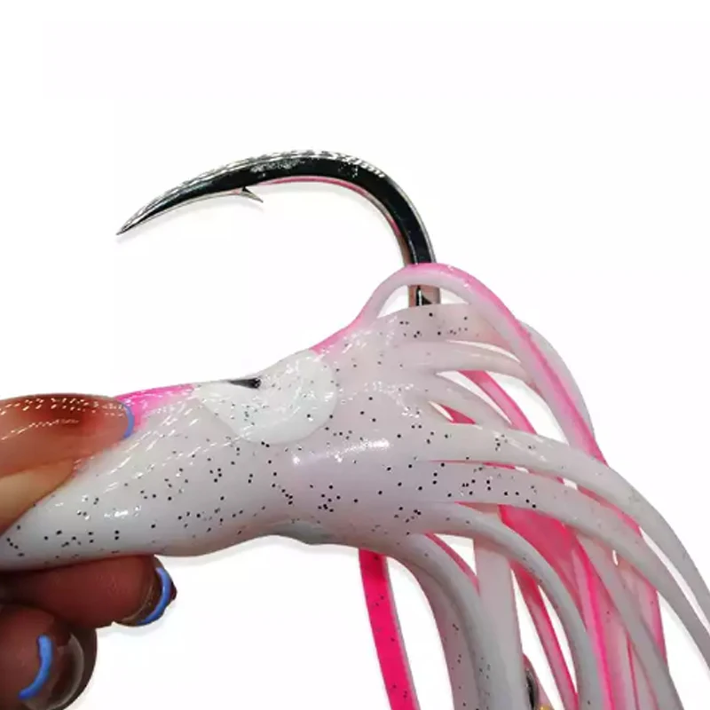 TAKEDO 20CM 40G 50G Rubber Inktvis Rokken Zacht Aas Octopus Lokken Trolling Vissen Lokken Met Assist Haak voor Tonijn Meerval Aas - imagen 5