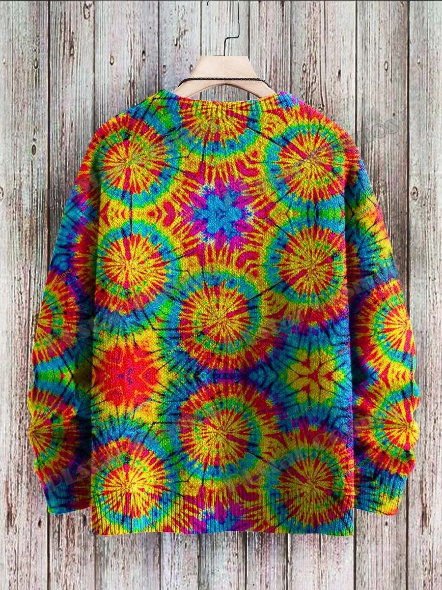 Jersey de punto informal Unisex de invierno cuando las madres hablan Street Art Graffiti 3D impreso cuello redondo suéteres de punto KMY41 - imagen 2