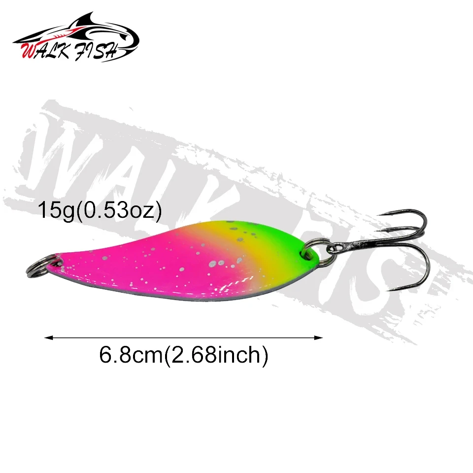 WALK FISH-cebo de pesca giratorio, 68mm, 15g, cuchara de pesca, señuelo de trucha, Wobblers de pesca, cebo giratorio, cebo duro - imagen 2
