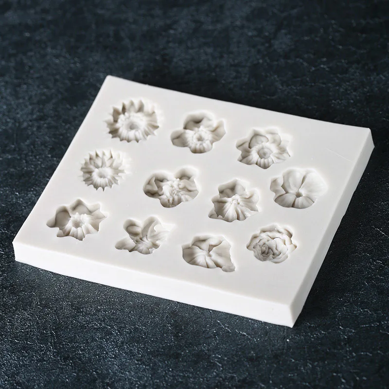Molde de silicona con forma de flores y rosas de girasol, decoración artesanal para pasteles, herramientas de molde 3D de Chocolate - imagen 4