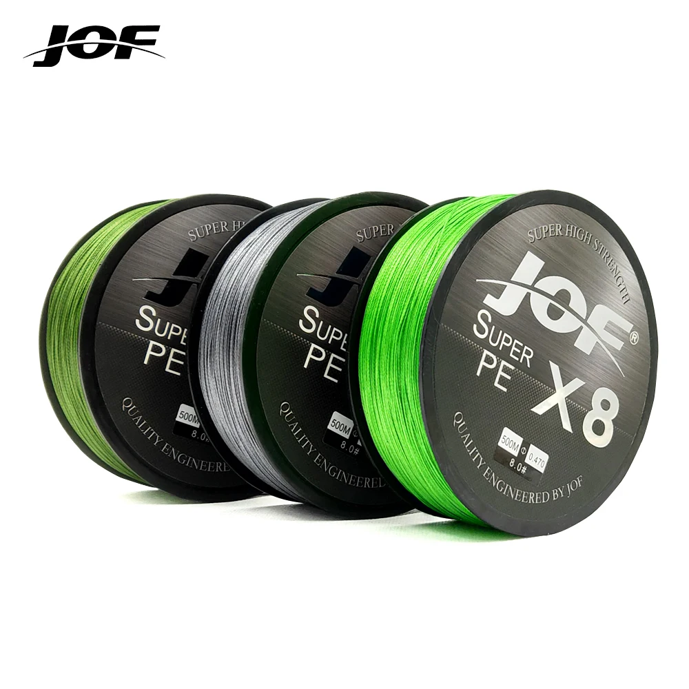 JOF X8 150M 300M 500M hilo de pescar trenzado 8 hebras multicolor multifilamento de agua salada PE Line15 20 30 40 60 80 100LB