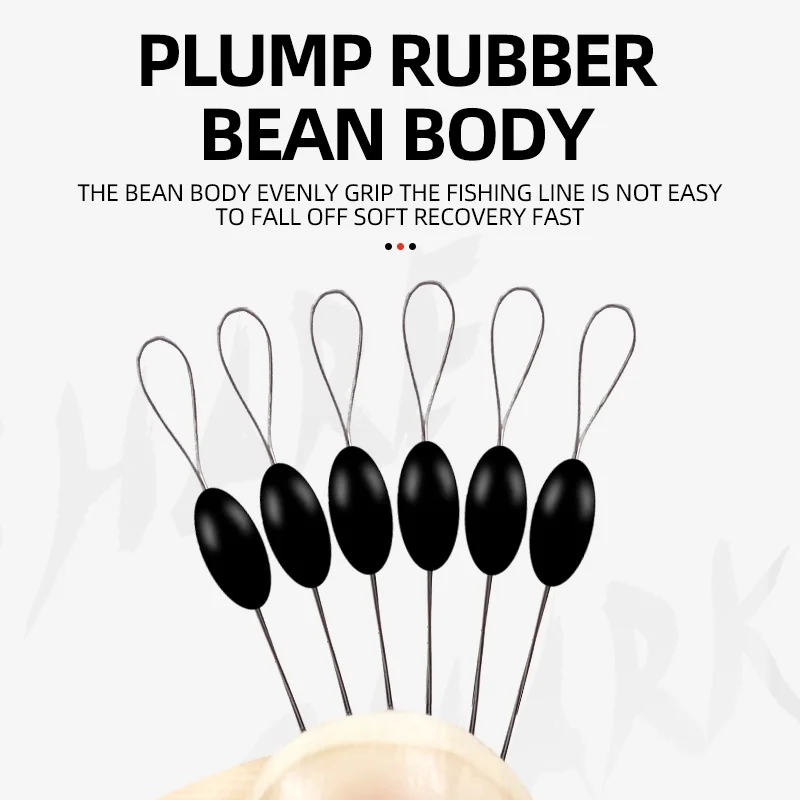Tapón flotador de pesca 6 en 1, señuelo de sedimentación, Conector de frijol espacial, accesorios de pesca, tapón flotador de goma, 100 juegos/bolsa - imagen 4