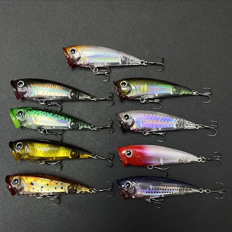 3DB POPPER Topwater señuelo de pesca Poper 7 cm/8,5g anzuelos triples flotantes onda movimiento 1 pieza venta - imagen 2
