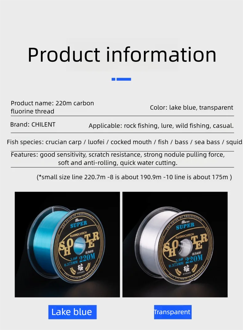 Variedad de diámetros línea fluorocarbono