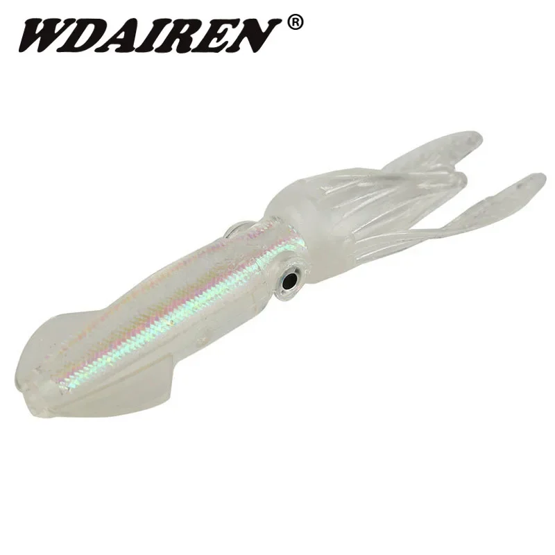 Señuelo de Pesca de calamar biónico luminoso, 5 uds., 100mm, 8g, cebo Artificial de silicona suave, fácil brillo, aparejos de Pesca - imagen 2