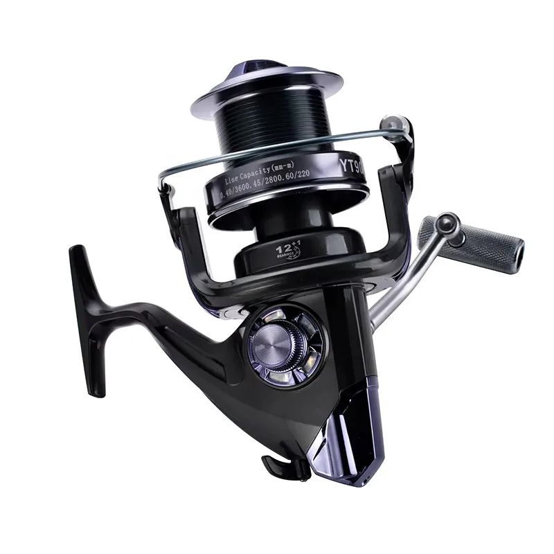 Carrete giratorio con carrete de metal Lizard, mango de aleación, serie de tamaños 9000, rodamiento 12 + 1 4,9:1, relación de alta velocidad, carrete de carpa - imagen 4