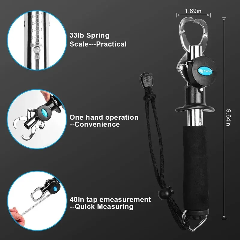 Alicates de pesca, equipo receptor de cangrejos, soporte de agarre de labio de pescado, herramienta de Control, soporte de pesca de agua dulce, señuelo de carpa, aparejos de pesca lubina, 1 ud. - imagen 3