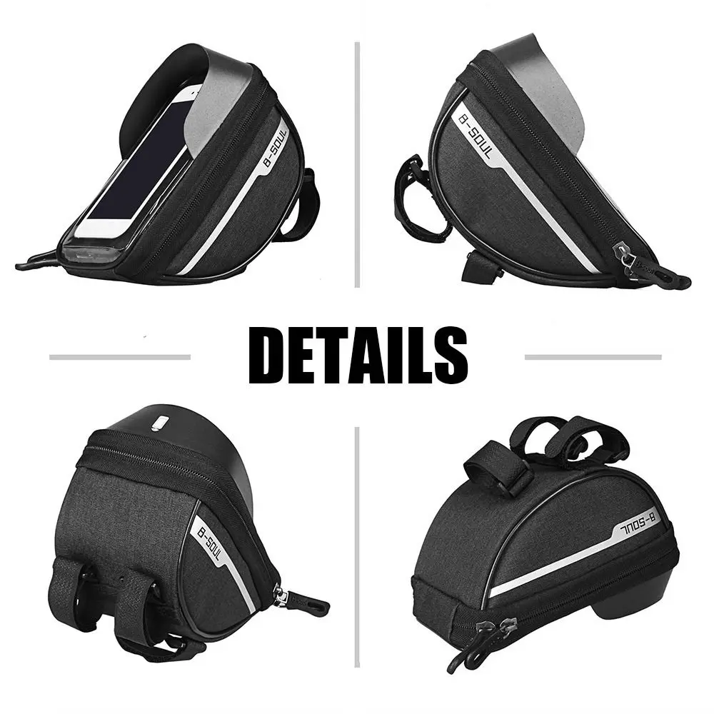 Funda impermeable para teléfono móvil de bicicleta, bolsa para teléfono con pantalla táctil, tubo frontal para manillar, novedad - imagen 4