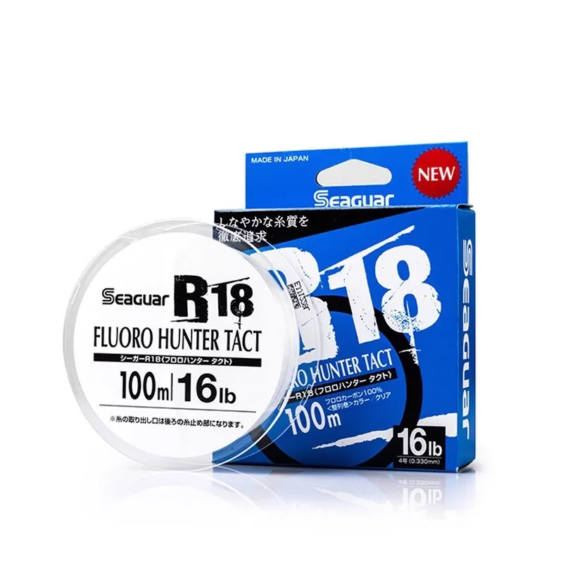 Nuevo Original Seaguar R18 etiqueta azul 100% FLUORO Hunter Tact hilo de pesca de carbono 2LB-20LB 100m hilo de pescar japonés - imagen 3