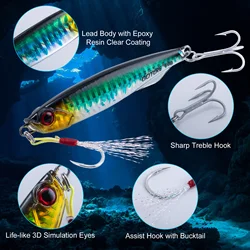 Goture Juego de señuelos metal VIB 40 g para jigging lento