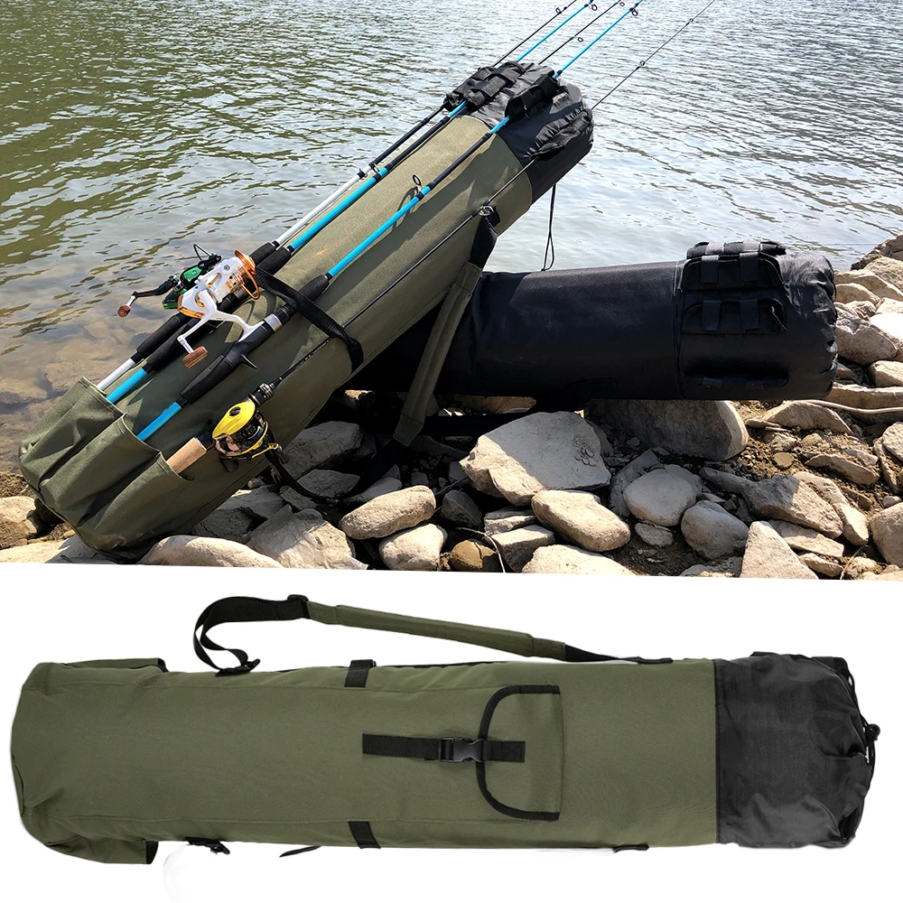 Estuche multifunción de Pesca con correa ajustable, bolsa de Pesca, caña de pescar, bolsas de almacenamiento para caña de pescar al aire libre, Estuche de transporte de viaje para Pesca - imagen 5