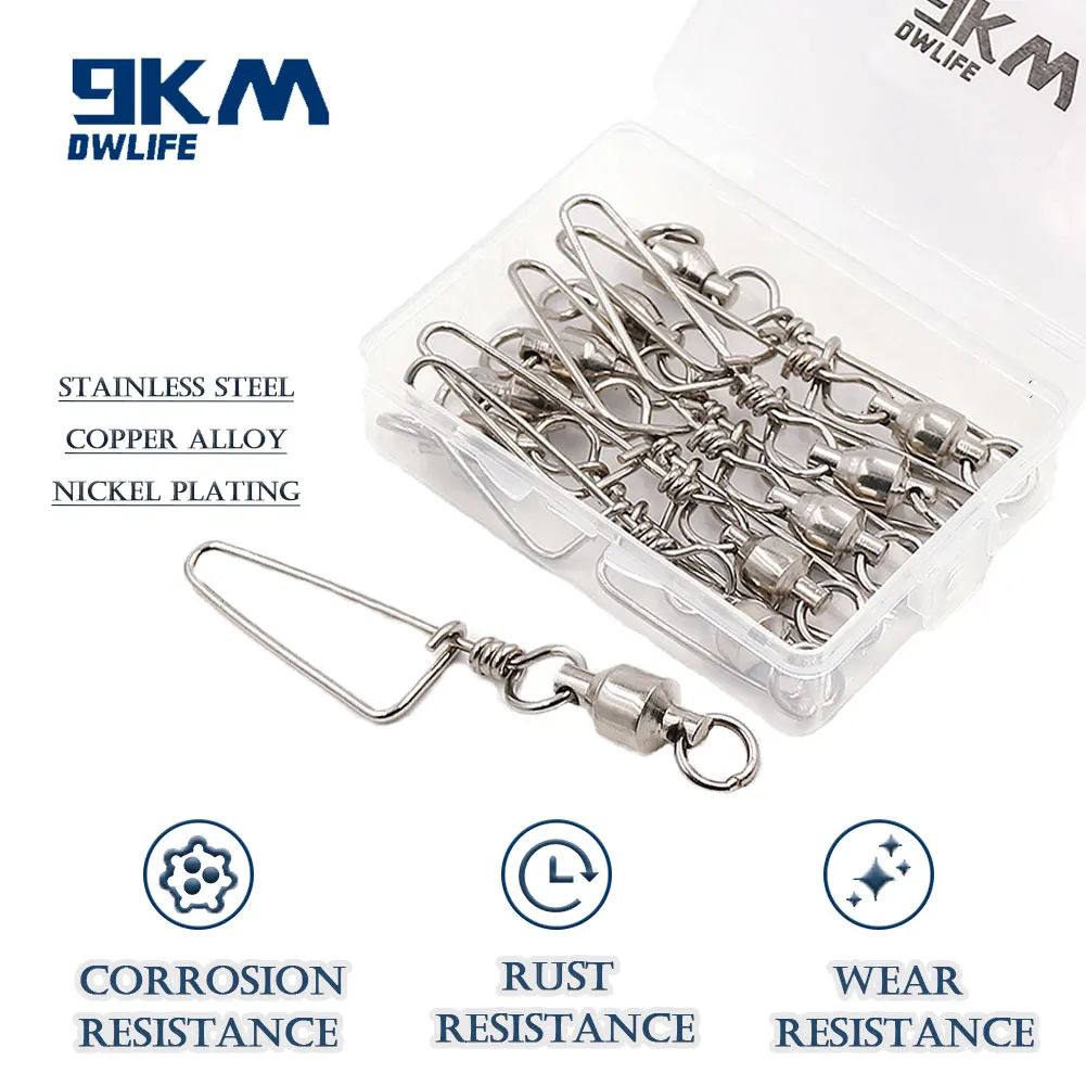 Rodamiento de bolas de pesca giratorio Snap Coastlock Snap conector de curricán de alta velocidad giratorios de acero inoxidable accesorios de pesca Clip - imagen 4